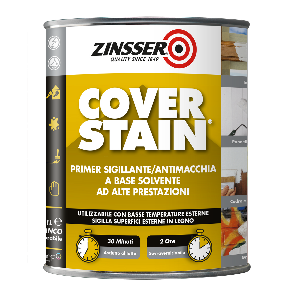 Zinsser® Cover Stain® - Fondo Isolante Multiuso e Multisupporto a Base Solvente