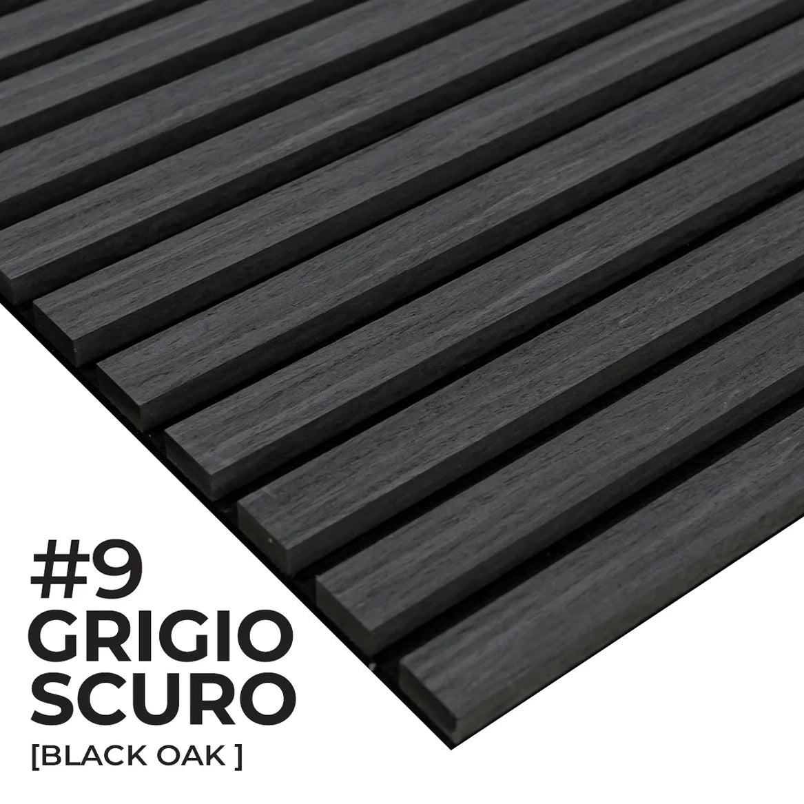 Pannelli acustici fonoassorbenti Grigio Scuro Black Oak