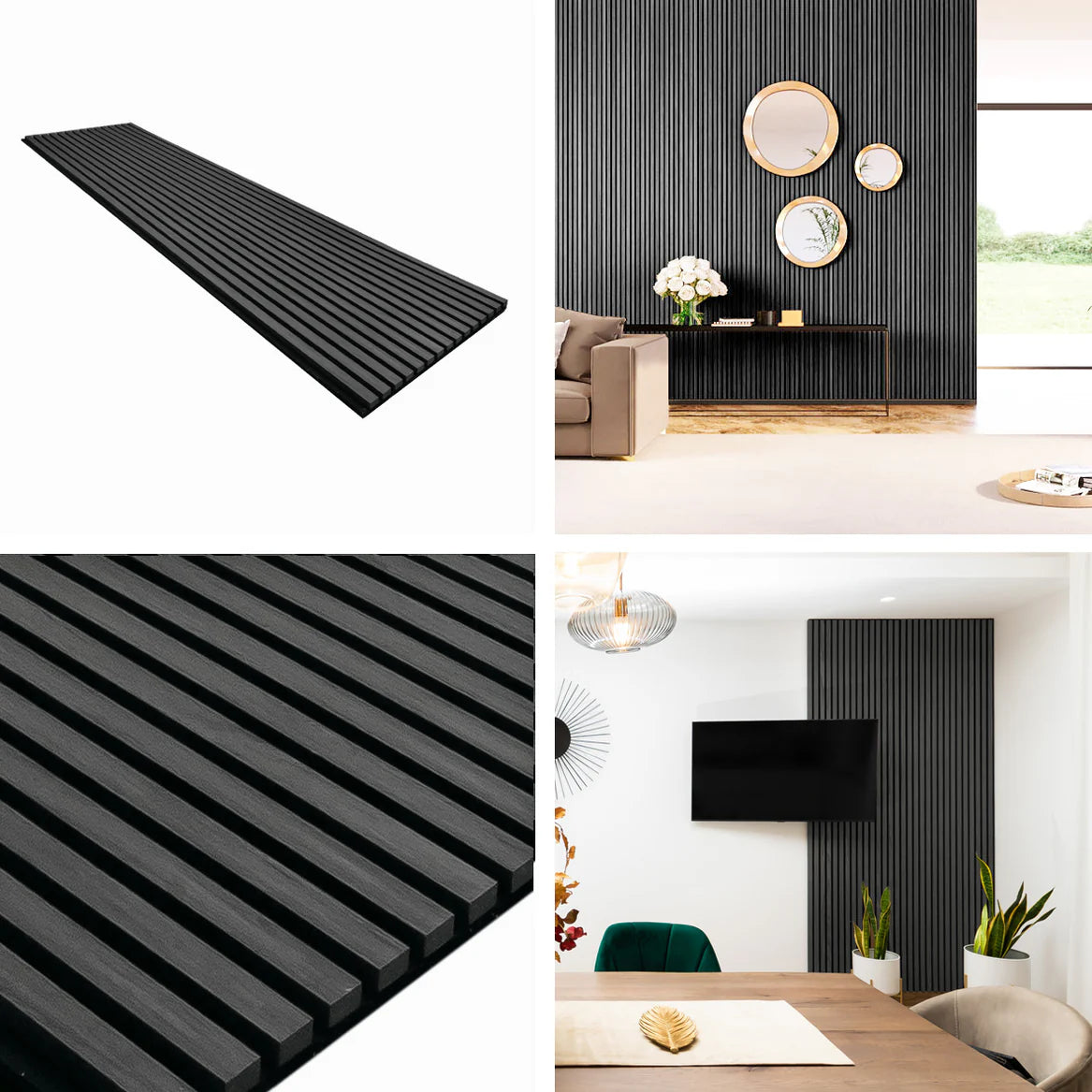 Pannelli acustici fonoassorbenti Grigio Scuro Black Oak