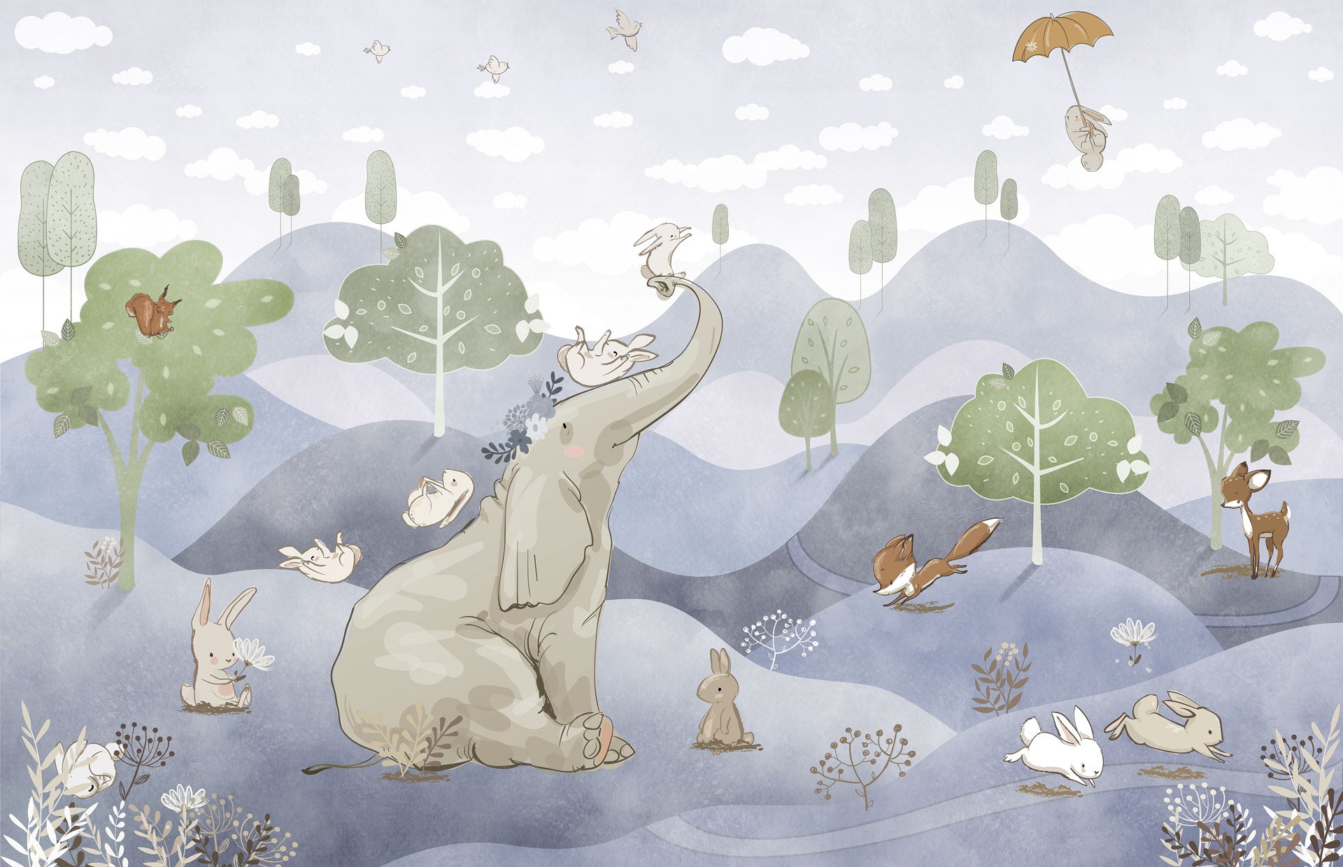 Carta da Parati al MQ Elephant Hill Rimura Italian Design