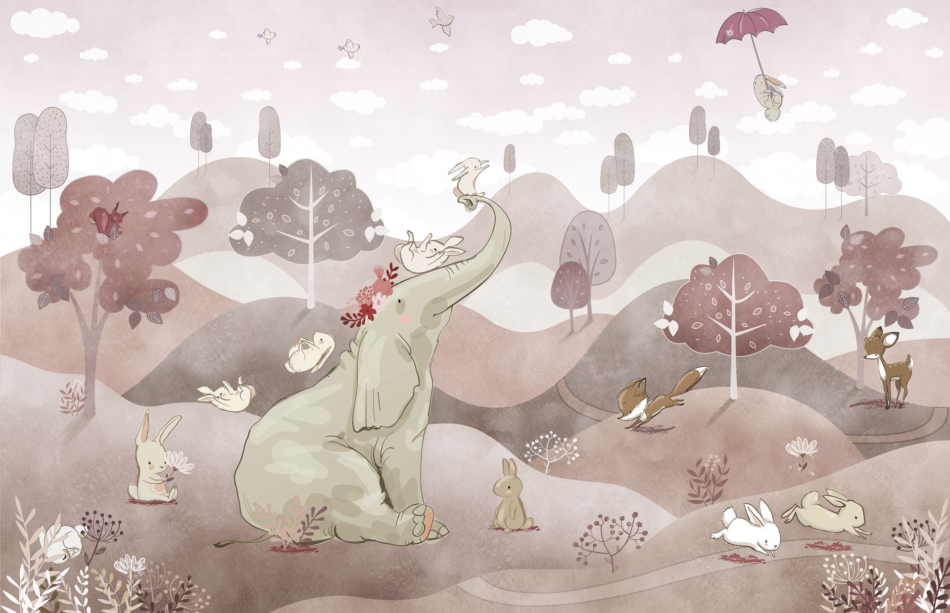 Carta da Parati al MQ Elephant Hill Rimura Italian Design