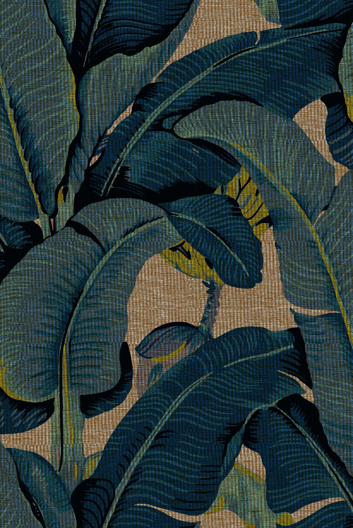 Carta da Parati Scalamandré JV Design Licence cod. 26014 FIBRA VEGETALE DI RAFIA SU FOGLIO METALLICO