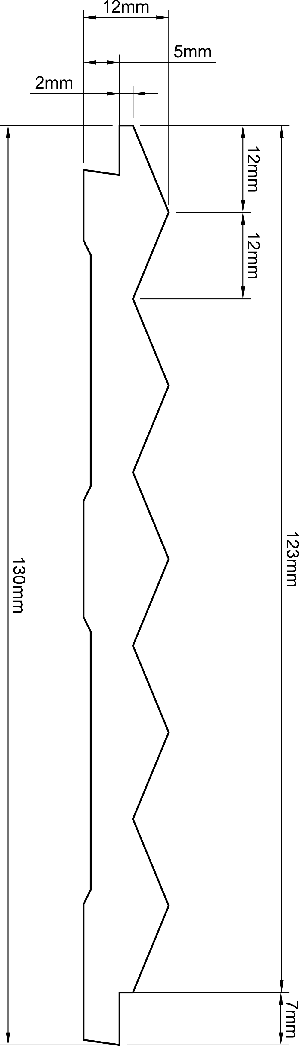 DOGA in polimero Ard Italia JC1074 misura 2800x12x130 mm modello TRIANGLE