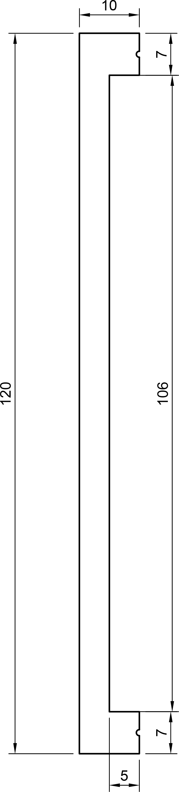 Battiscopa in polimero Ard Italia JX139/120 misura 2000x10x120 mm