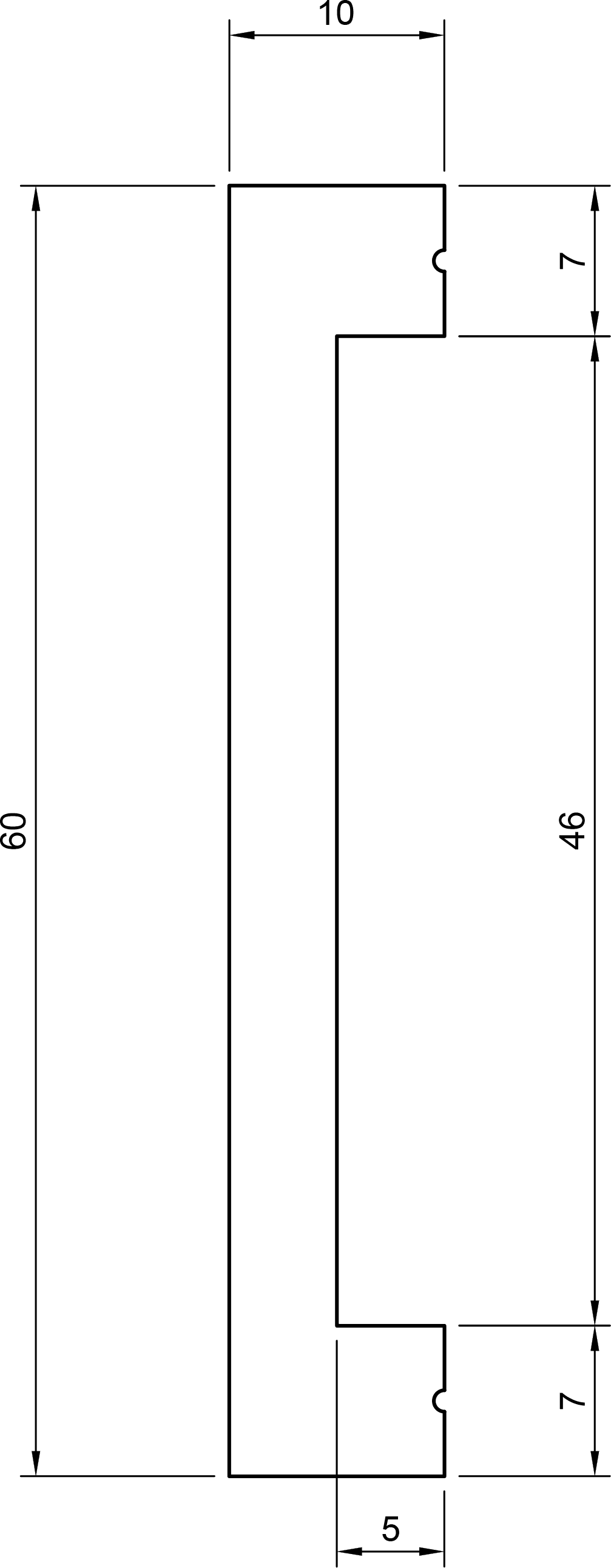 Battiscopa in polimero Ard Italia JX139/60 misura 2000x10x60 mm