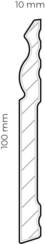 Battiscopa in polimero Ard Italia JX266 misura 2000x10x100 mm