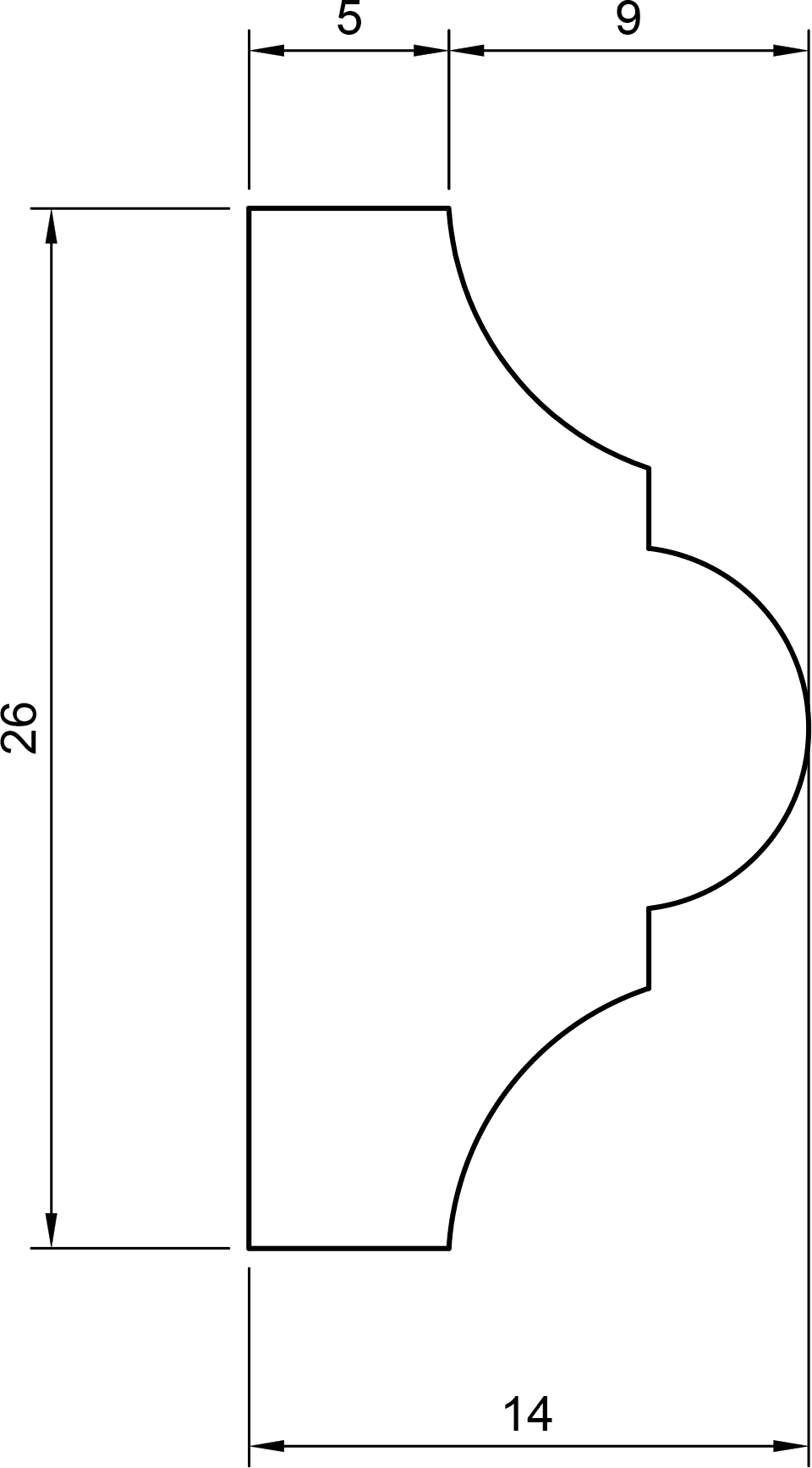 Cornice in polimero Ard Italia JX68 misura 2000x15x26 mm