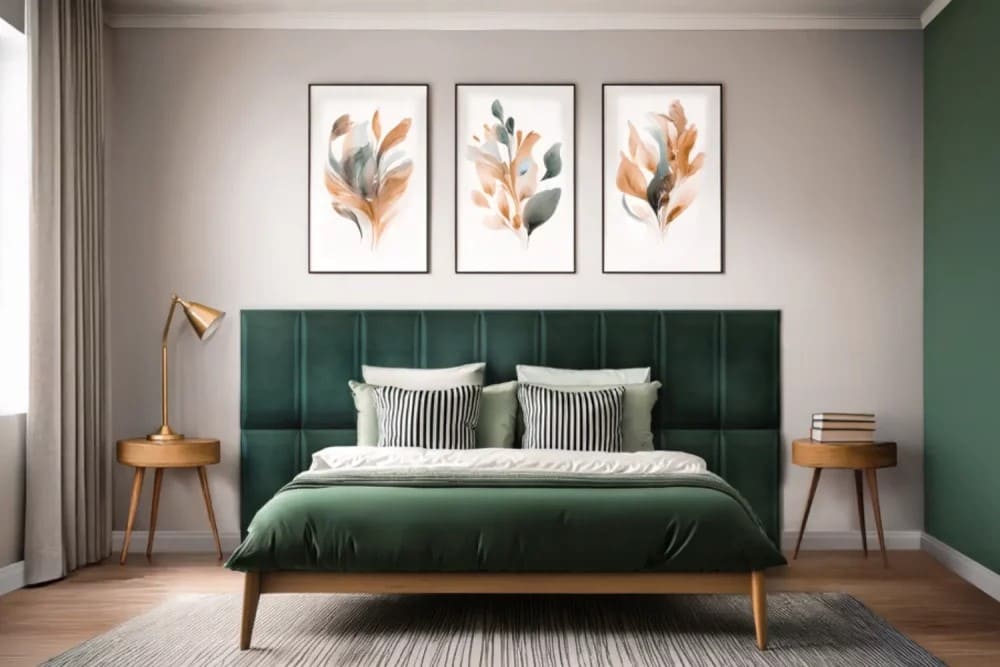 Pannello 3D in velluto idrorepellente 30 x 60 cm colore Verde