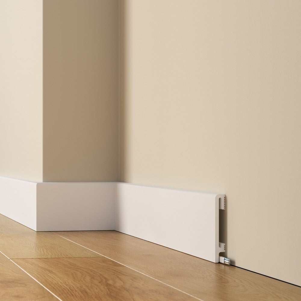 Battiscopa in SPC PF100W misura 10x1,5x240 cm White