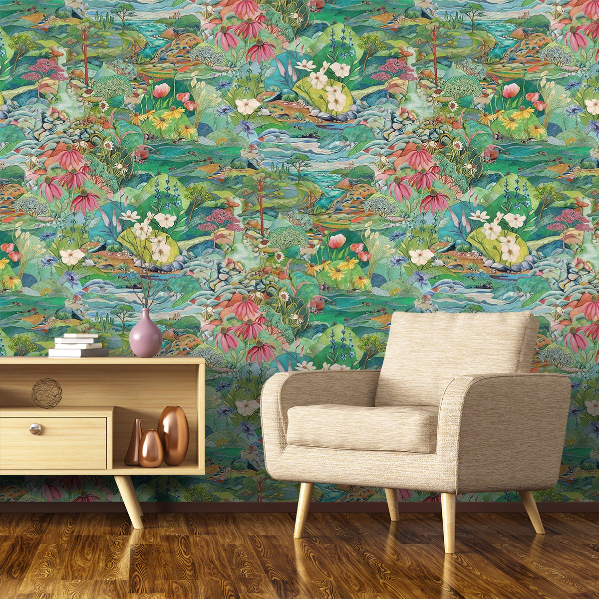 Carta da parati Osborne & Little Trebah W7685-01