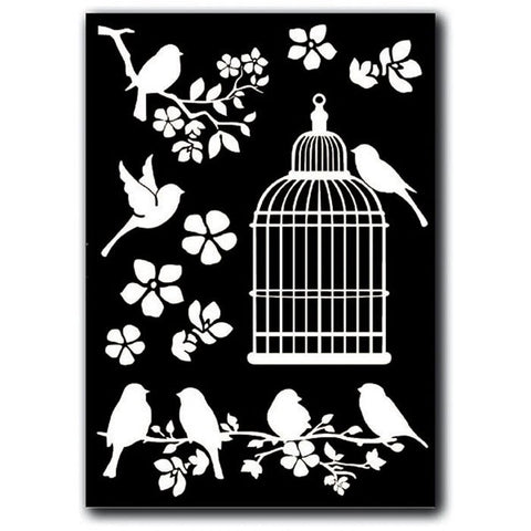 Decotransfer Rub-on A5 Cage and Birds by Stamperia. OUTLET