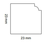 Chiusura angolare per battiscopa in polimero Ard Italia KT423 misura 2,3 cm x 2,3 cm x 25 cm