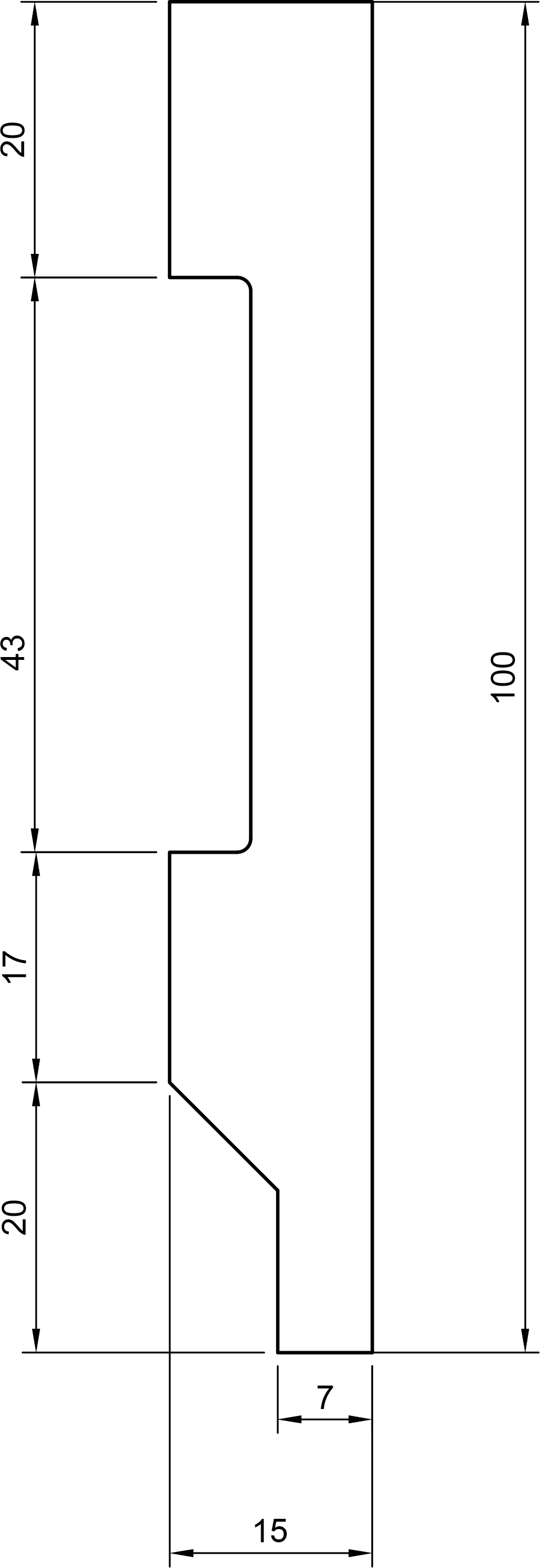 Battiscopa in polimero Ard Italia JC133 misura 2000x15x100 mm