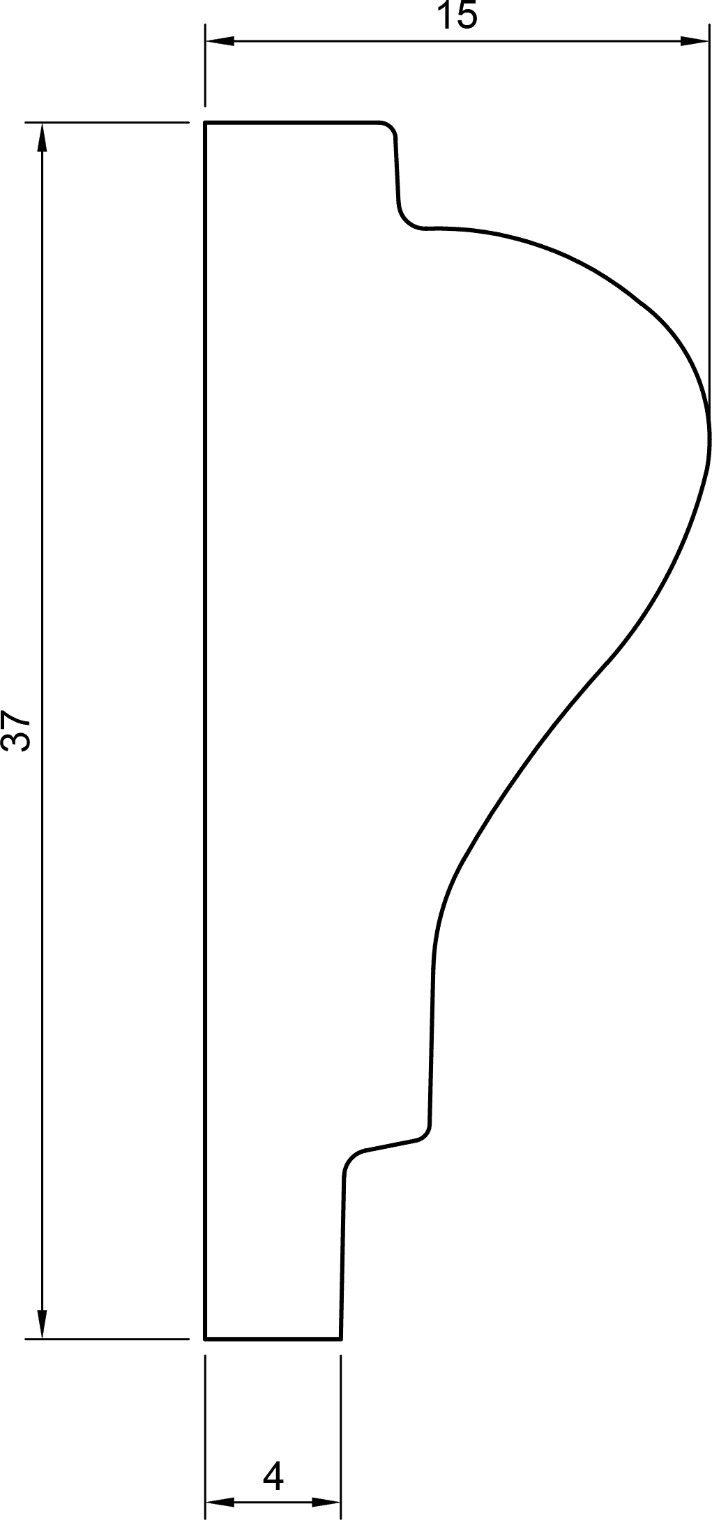 Cornice in polimero Ard Italia JX71 misura 2000x37x16 mm