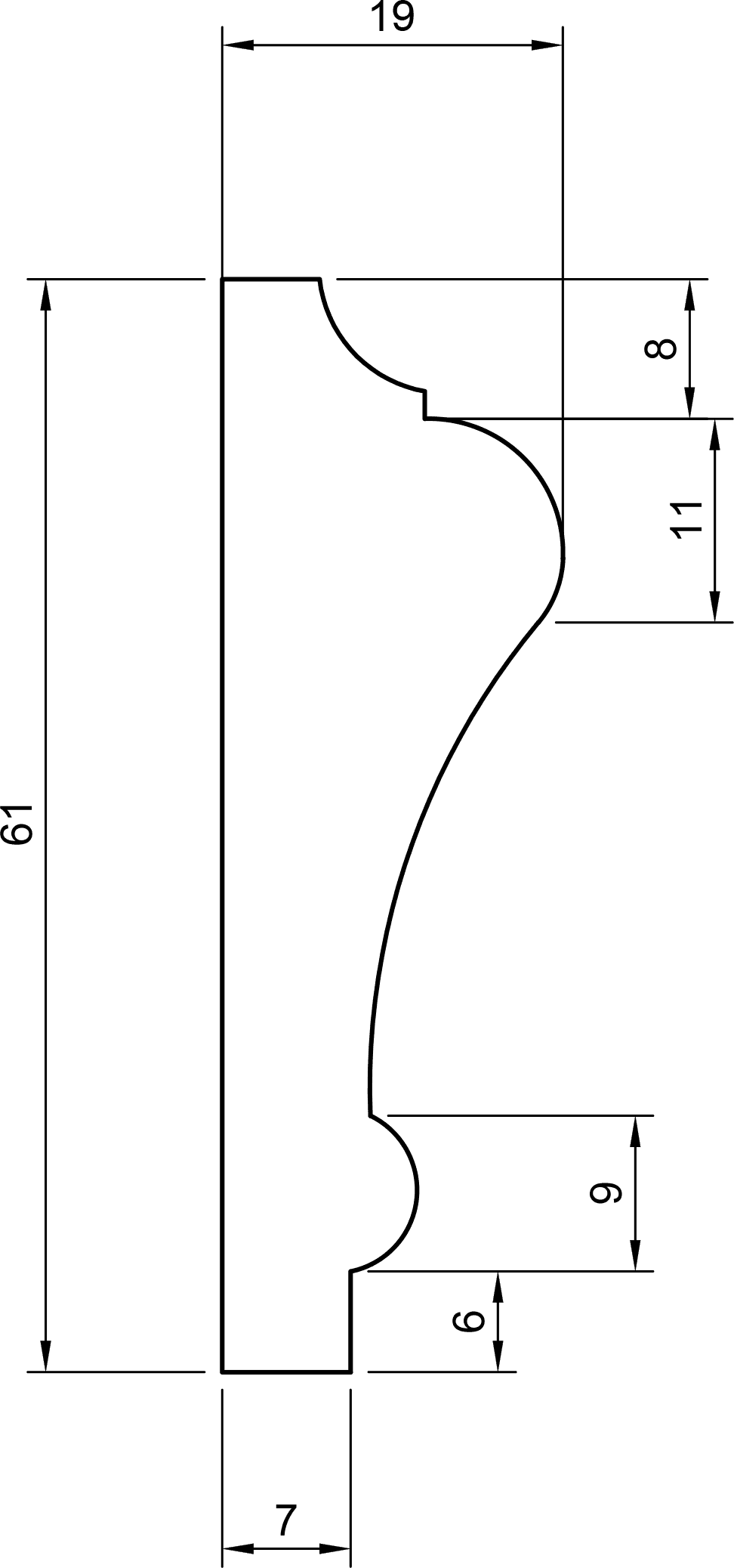 Cornice in polimero Ard Italia JX72/280 misura 2800x20x60 mm