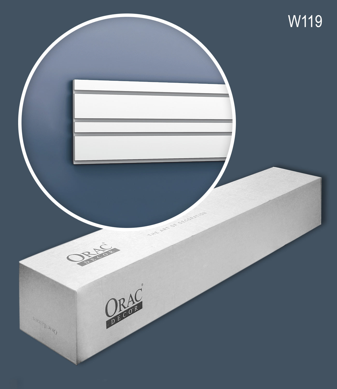 Pannello 3D in poliuretano Orac Decor W119 misura L 200 x H 25 x W 2 cm Purotouch®