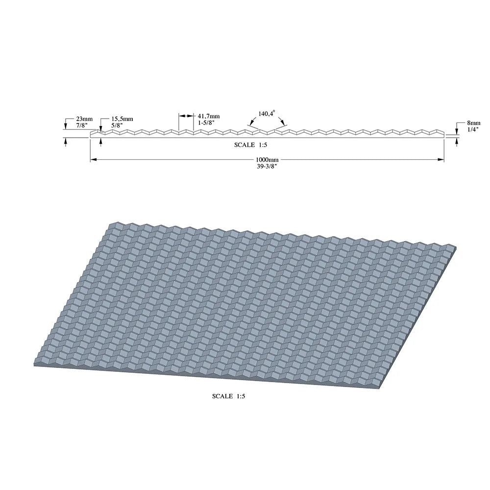 Pannello 3D in poliuretano Orac Decor W117 SLOPE misura 100 cm x 100 cm x 2,3 cm
