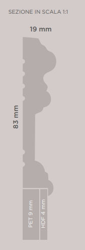 Pannello per Boiserie in polimero con tecnologia BISHIELD Ard Italia misura 40x150 cm HP111-1540