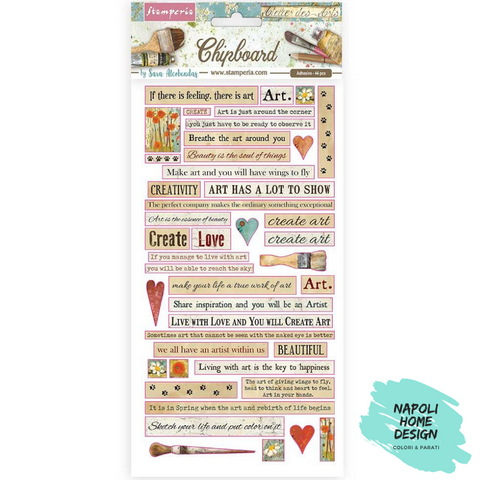 Chipboard Atelier Quotes 15 x 30 cm  Stamperia - OUTLET