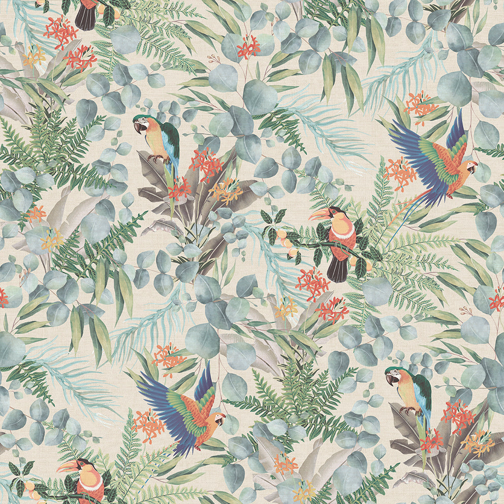 Carta da Parati Parrots Lemuria JV Italian Design Parati cod. 6521
