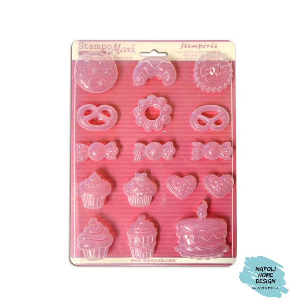 Stampo in PVC Morbido A4 - Dolcetti - cm. 21 x 29,7 - Stamperia OUTLET