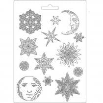 Stampo in PVC Morbido A4 - Fiocchi di Neve - cm. 21 x 29,7 - Stamperia OUTLET