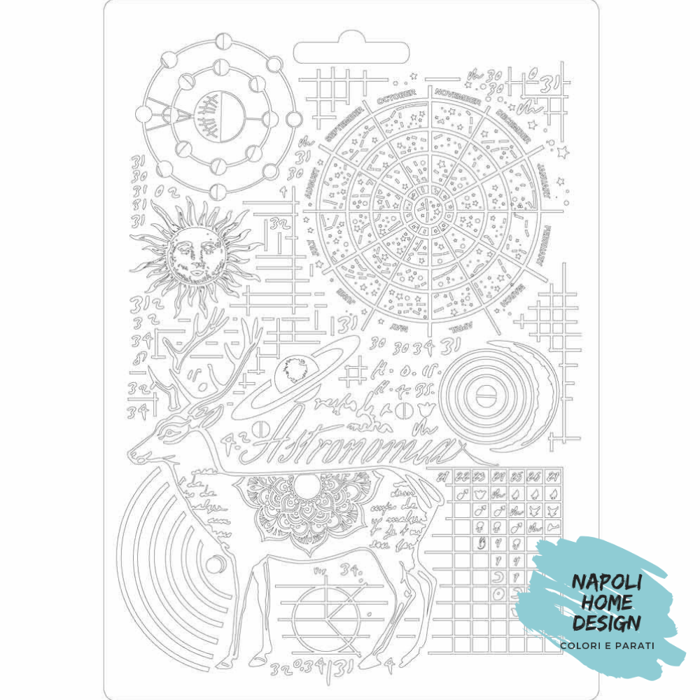 Stampo in PVC Morbido A5 - Cosmos Deer - cm. 21 x 14,8 - Stamperia OUTLET