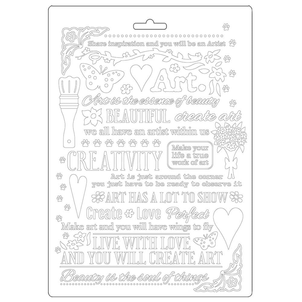 Stampo in PVC Morbido A5 - Atelier Scritte - cm. 21 x 14,8 - Stamperia OUTLET