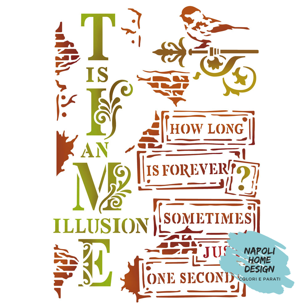 Stencil Time is an Illusion cm 20x15 by Stamperia OUTLET