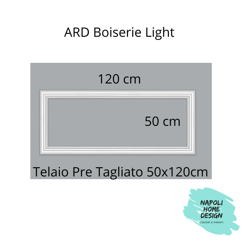 Telaio Pretagliato per Boiserie Light in polimero Ard Italia Serie JC233-W misura 50x120 cm