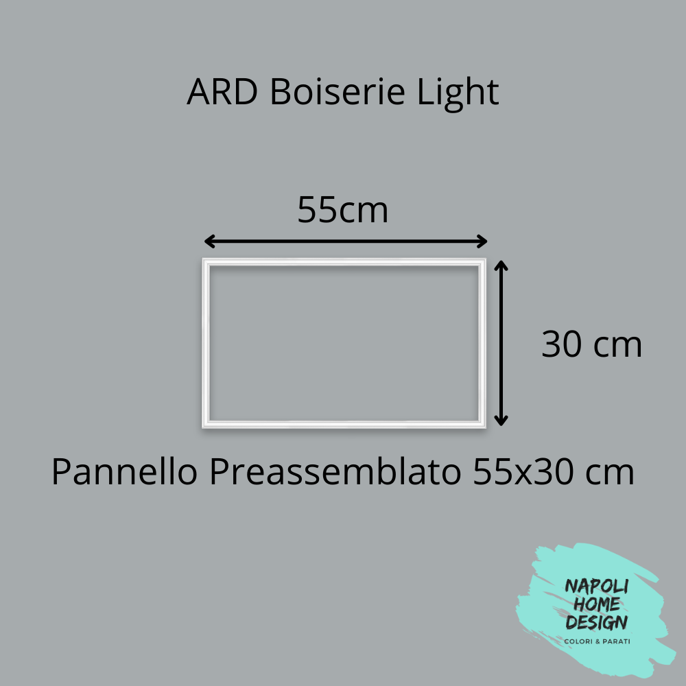 Coppia Pannello Preassemblato per Boiserie Light in polimero Ard Italia Serie CW10 misura 55x30 cm