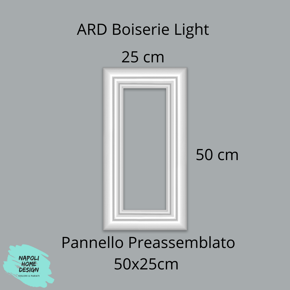 Pannello Preassemblato per Boiserie Light in polimero Ard Italia Serie JC233-W misura 25x50 cm
