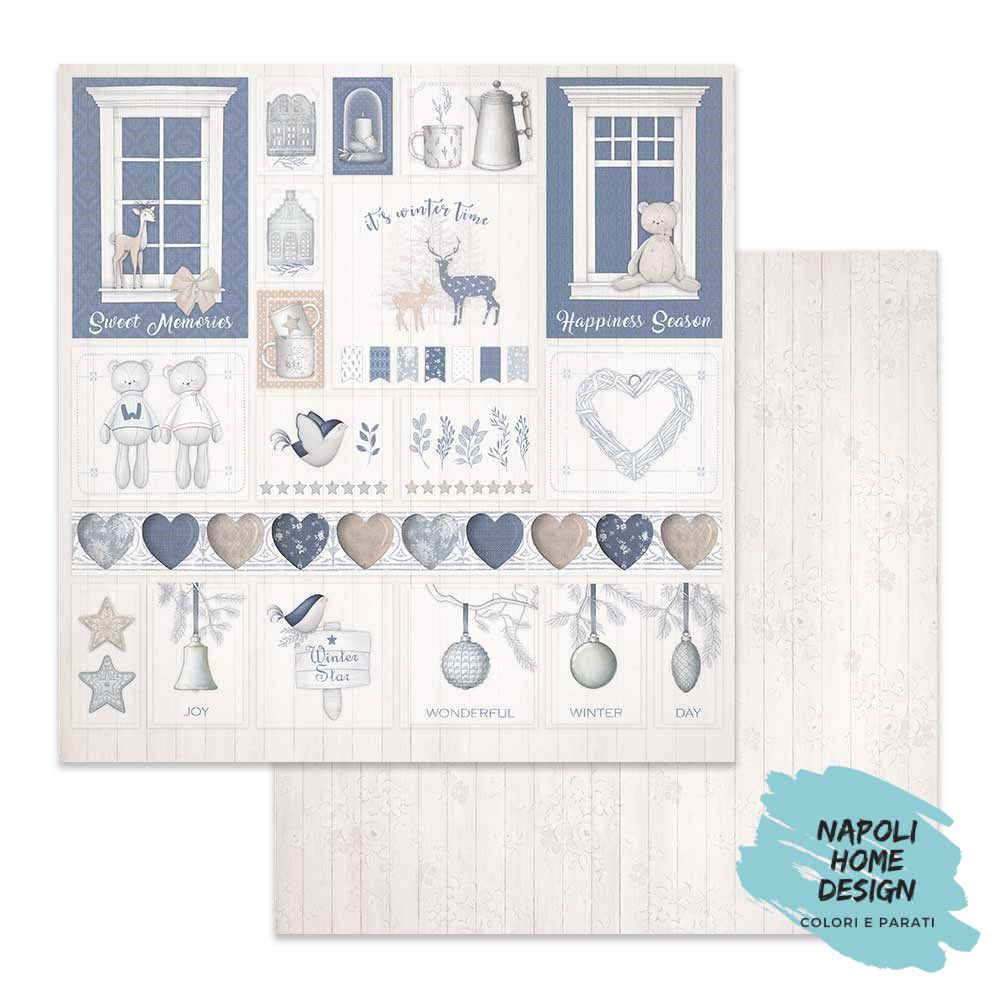 Foglio singolo Scrapbooking Double Face Christmas Decorations 30x30 cm Stamperia OUTLET