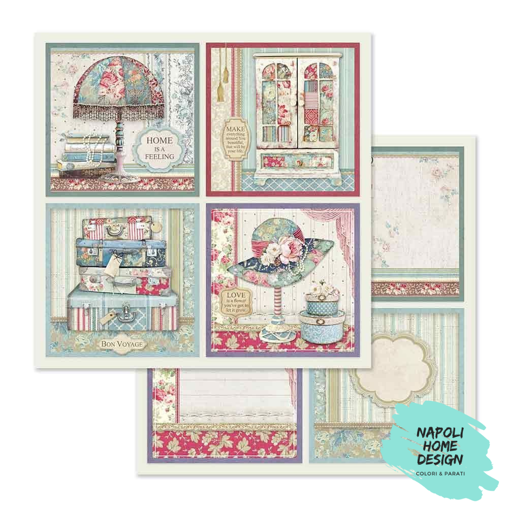 Foglio singolo Scrapbooking Double Face Frame Decorations 30x30 cm Stamperia OUTLET