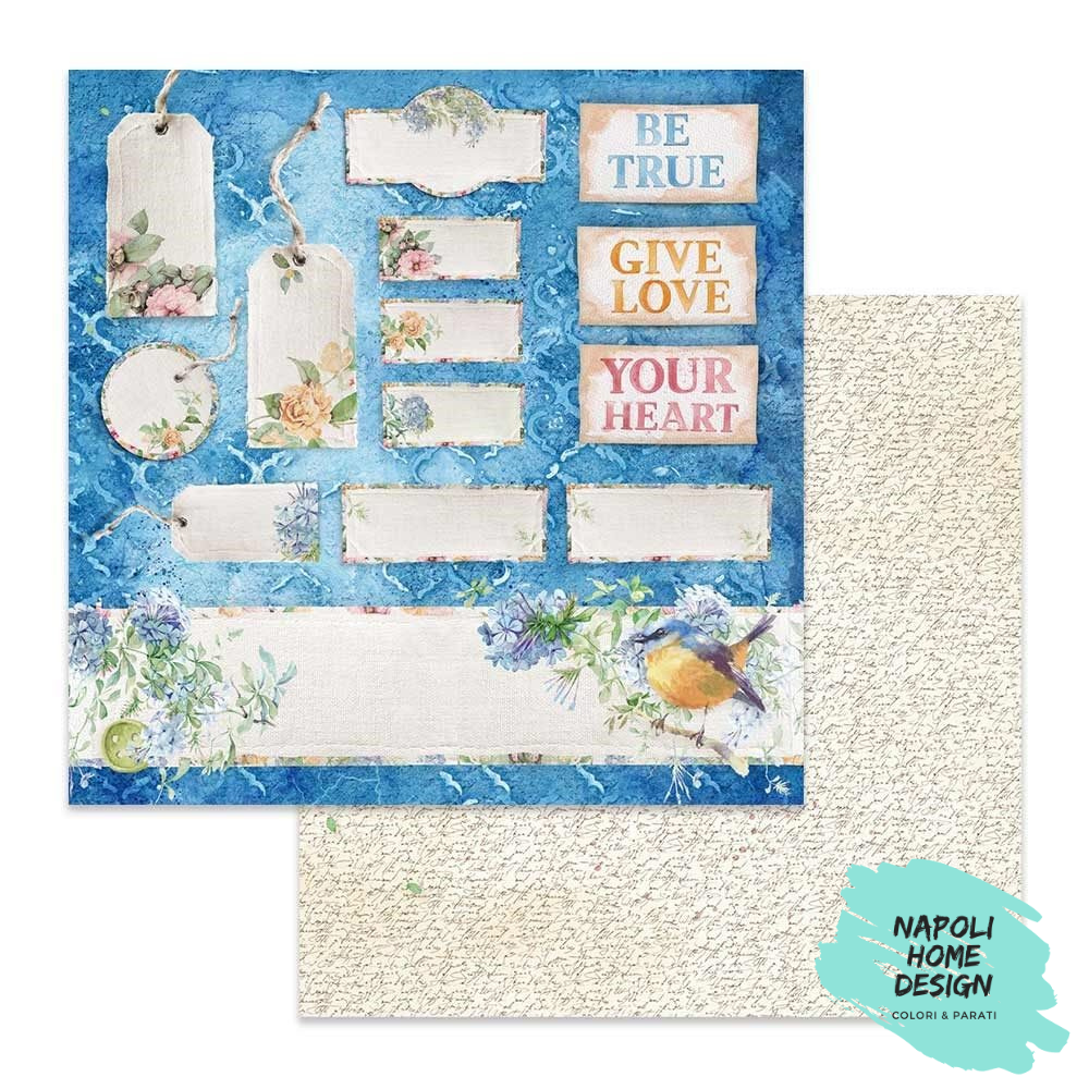 Foglio singolo Scrapbooking Double Face Flowers for You Tag and Tickets 30x30 cm Stamperia OUTLET