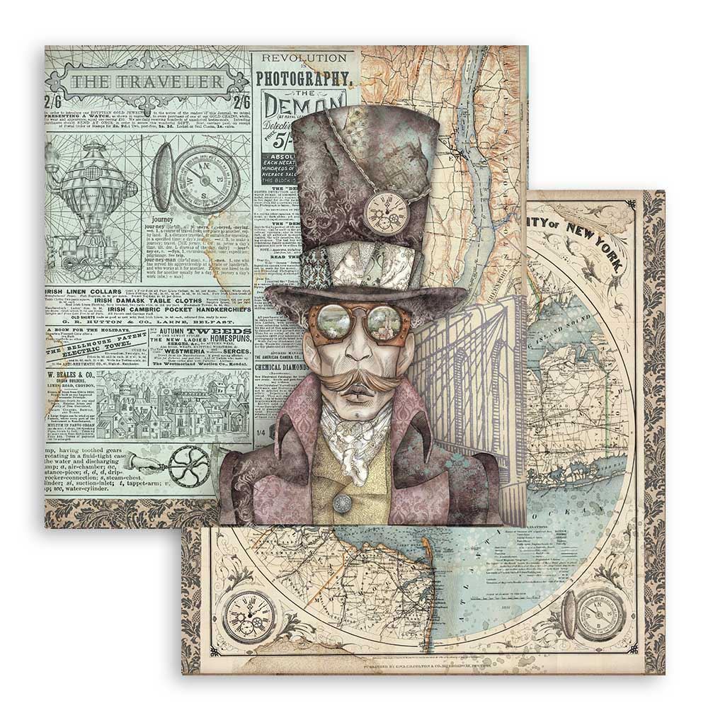 Foglio singolo Scrapbooking Double Face Sir Vagabond 30x30 cm Stamperia OUTLET