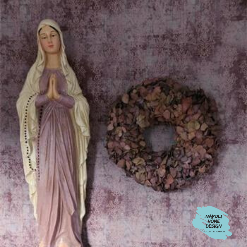 Parati Vintage - Damascata Viola Rosa mis. 70 cm x 53 cm