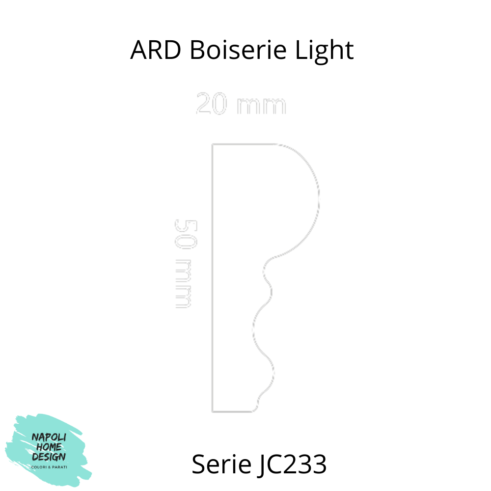 Pannello Preassemblato per Boiserie Light in polimero Ard Italia Serie JC233-W misura 25x50 cm