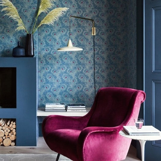 Carta da parati Little Greene Carlton House Terrace - Blue Plume