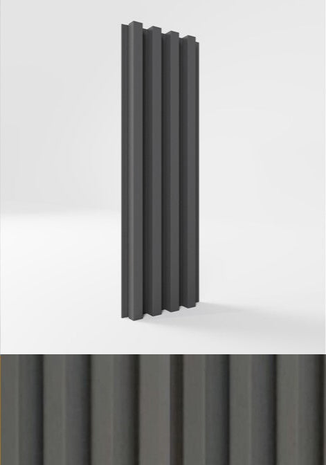 Listelli in PVC per interni ed esterni cod. 428 ANTRACITE mis.17,3X2,4X295 cm