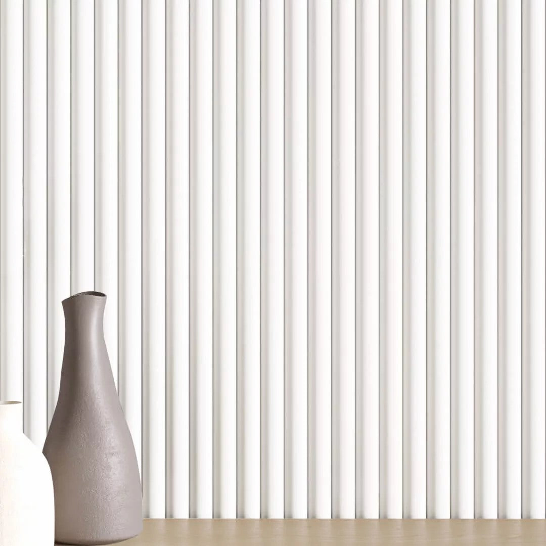 Doga Onde 3D Legno in MDF colore White  mis. 119 x 16 x 2750 mm