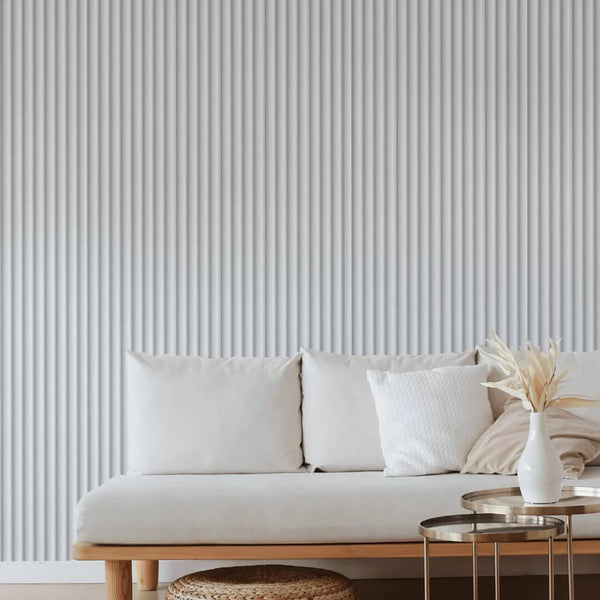Doga Onde 3D Legno in MDF colore White  mis. 119 x 16 x 2750 mm
