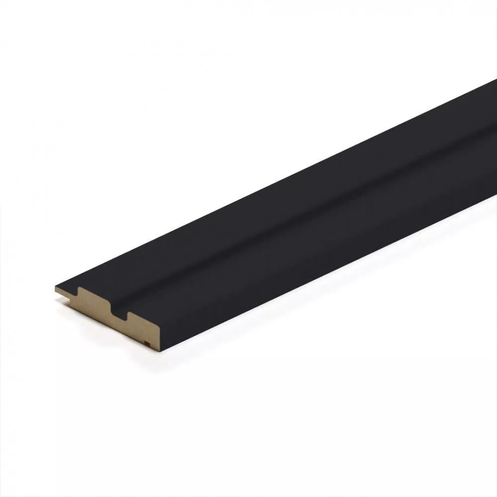 Profilo DX doga 3D Legno in MDF colore Black  mis. 77 x 12 x 2750 mm