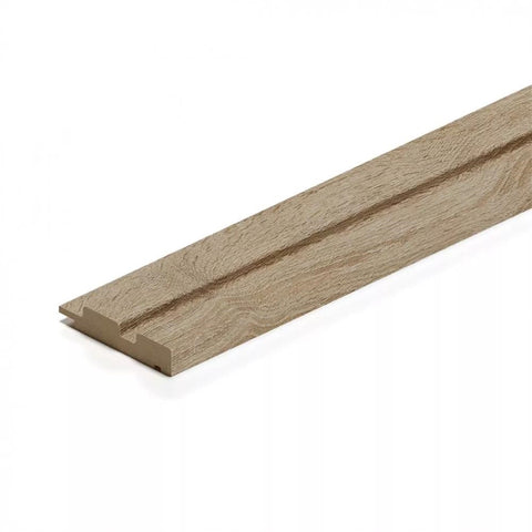 Profilo DX doga 3D Legno in MDF colore Naturale mis. 77 x 16 x 2750 mm