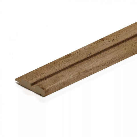 Profilo DX doga 3D Legno in MDF colore Noce mis. 77 x 16 x 2750 mm