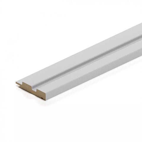 Profilo DX doga 3D Legno in MDF colore White mis. 77 x 16 x 2750 mm