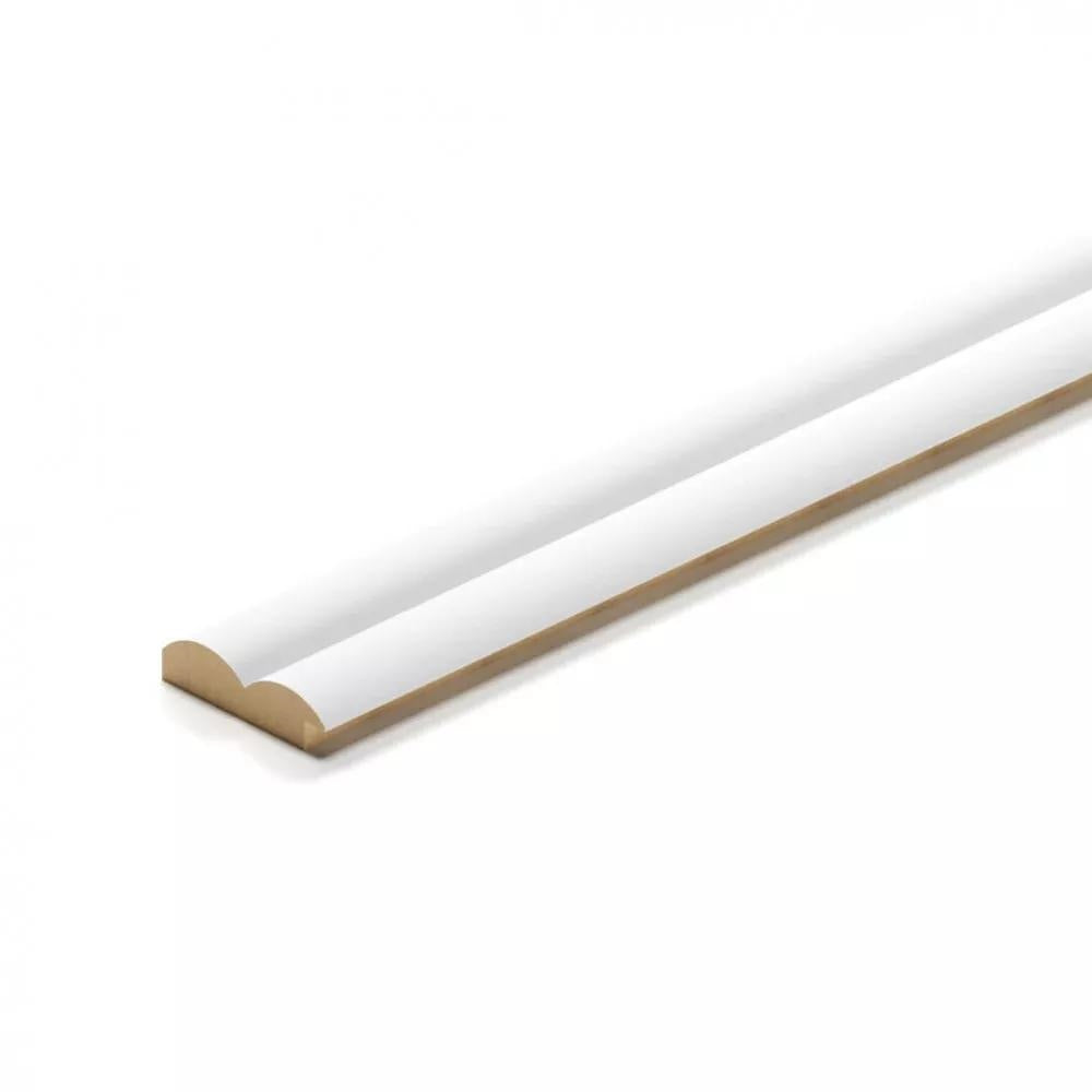 Profilo SX/DX doga onde 3D Legno in MDF colore White mis. 55 x 16 x 2750 mm
