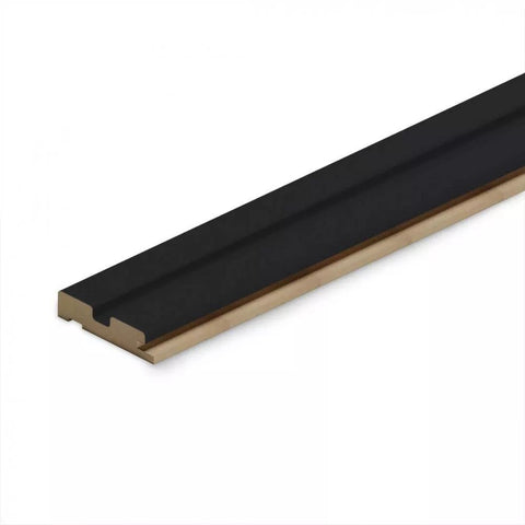 Profilo SX doga 3D Legno in MDF colore Black  mis. 66,5 x 16 x 2750 mm