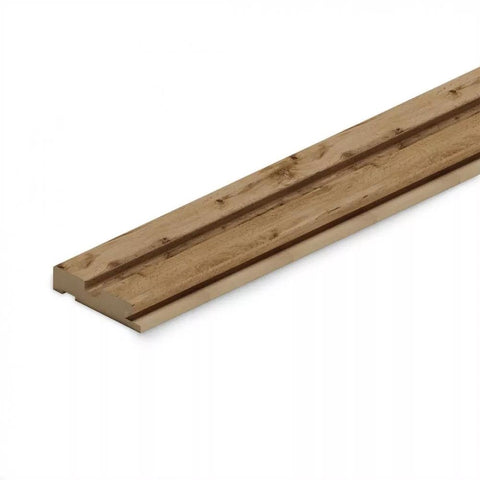 Profilo SX doga 3D Legno in MDF colore Noce mis. 66,5 x 16 x 2750 mm