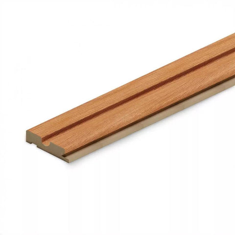 Profilo SX doga 3D Legno in MDF colore Teak mis. 66,5 x 16 x 2750 mm